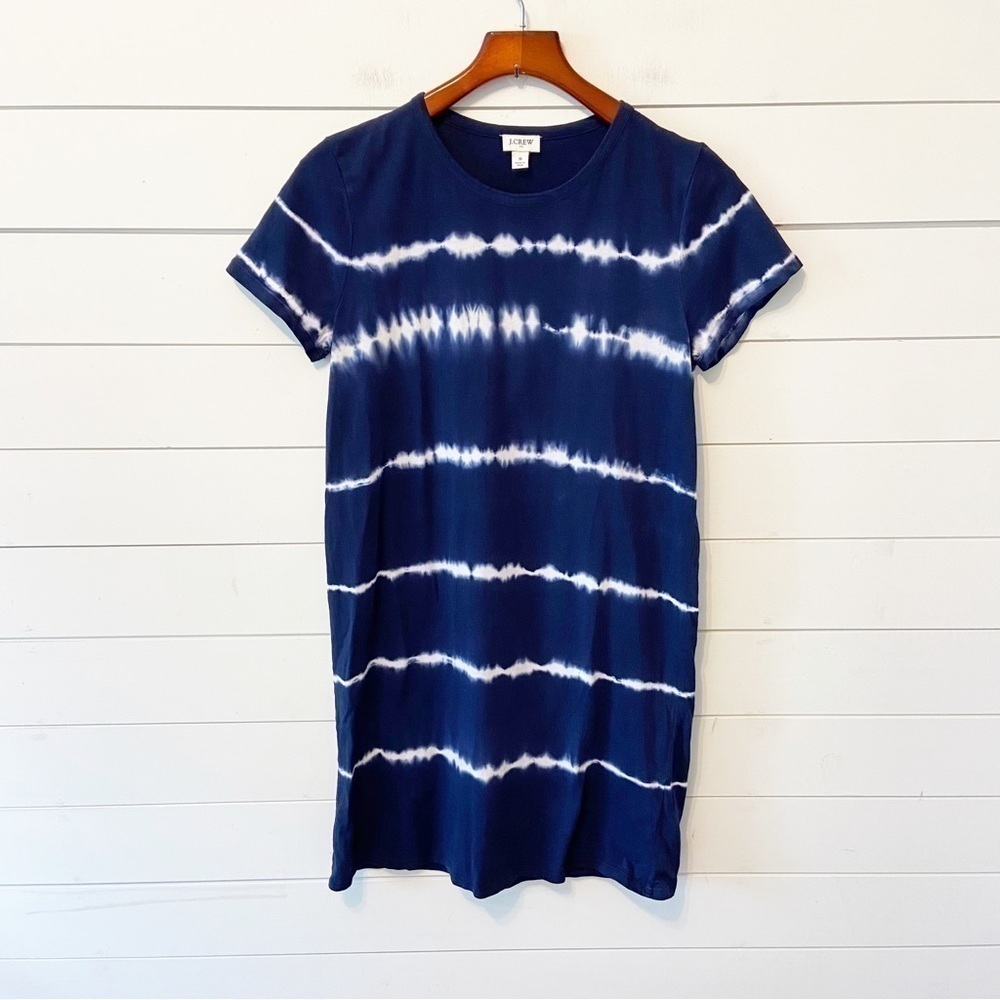 J.Crew | Blue Tie Dye Shirt Dress Size Small